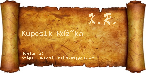 Kupcsik Réka névjegykártya