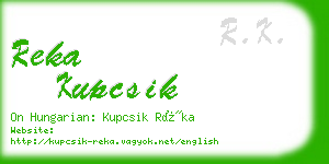 reka kupcsik business card